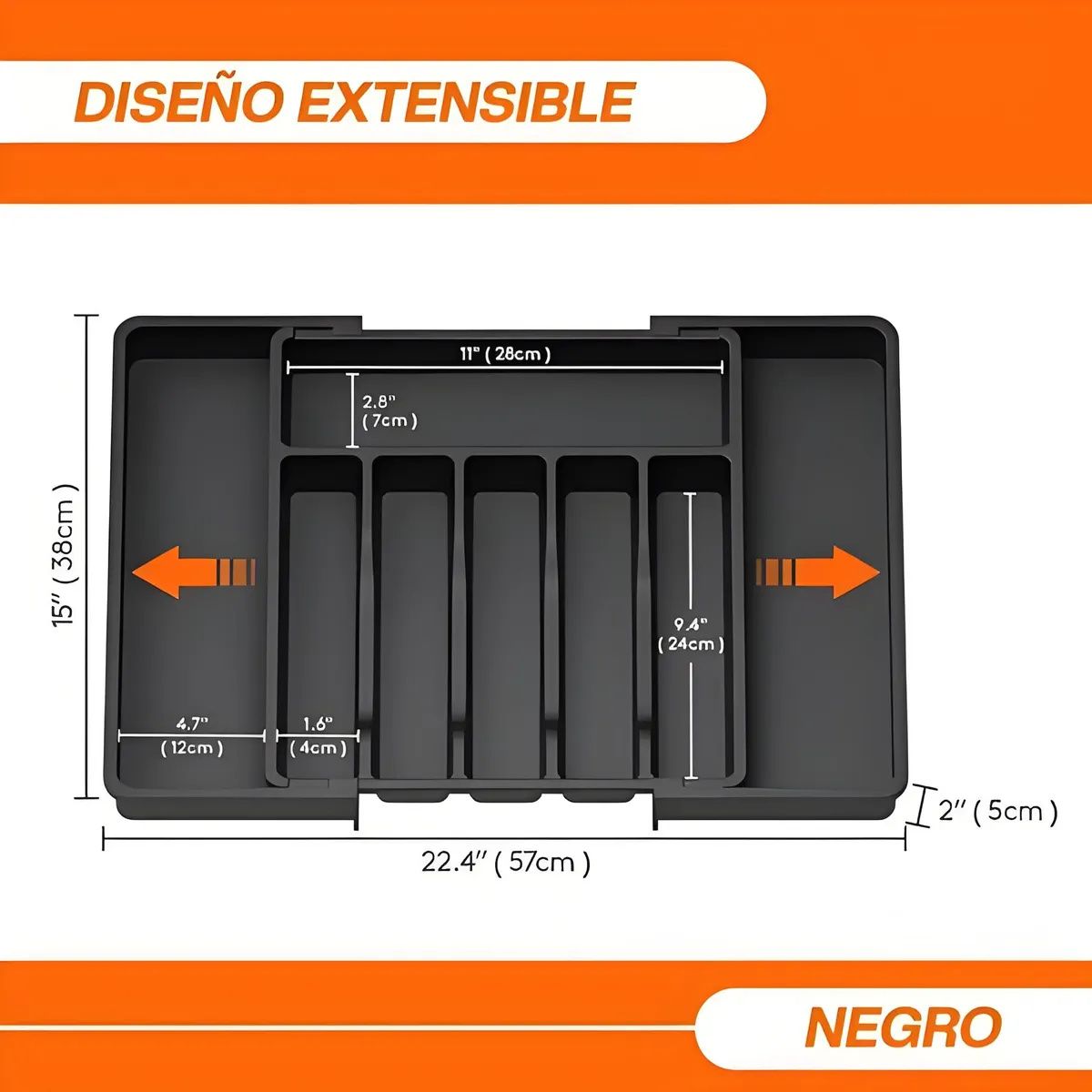 KUANGYE - Organizadores De Cubiertos Utensilios Cajon 8 Compartimento