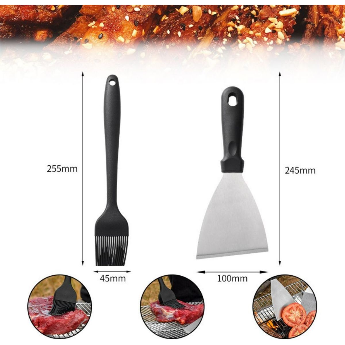 ANYHOGAR - Set 14 Espatulas Churrasqueras Gruesa Asado Cocina Plancha