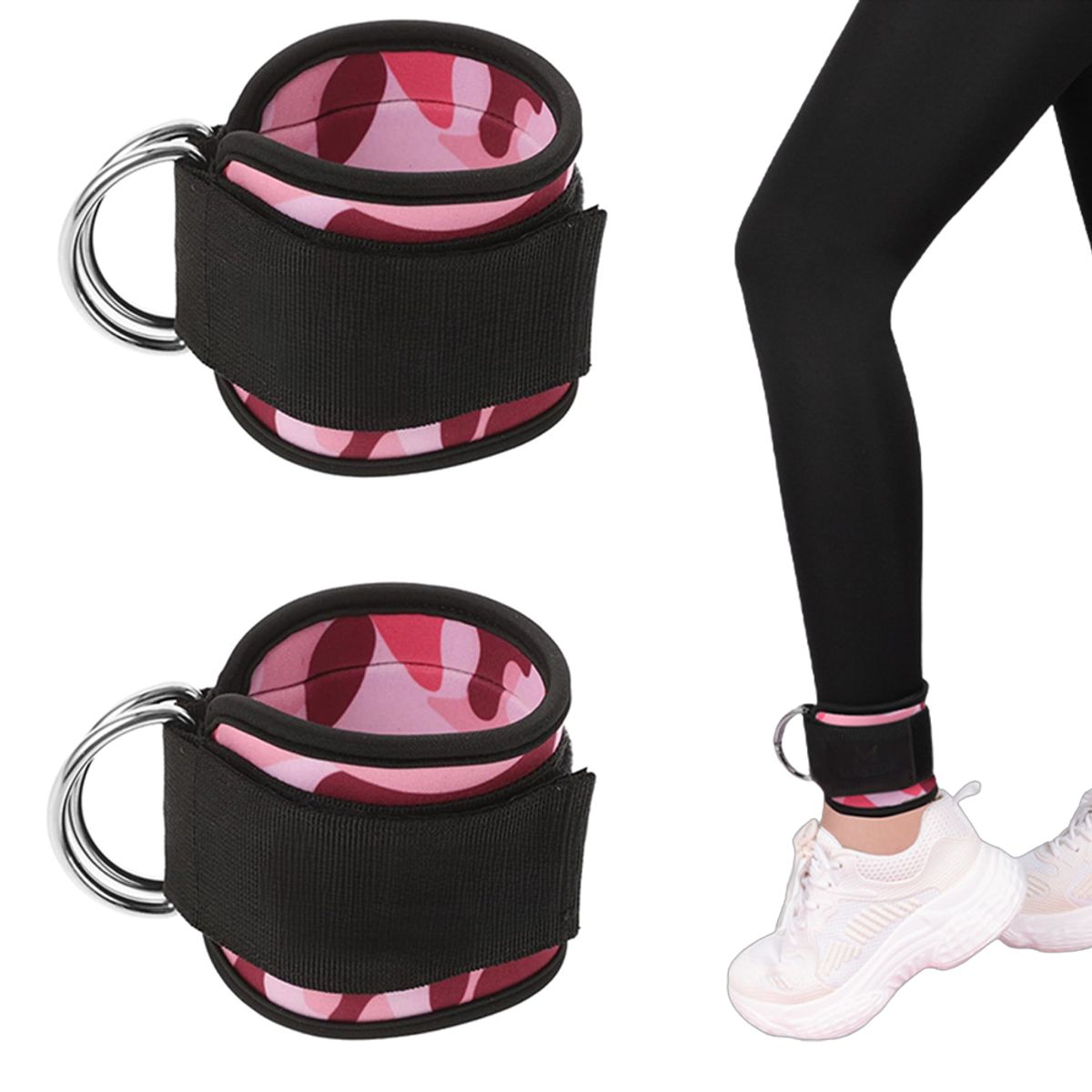 ATURE - Par Tobilleras Polea Para Gimnasio Gym Pesas Gluteos Pierna