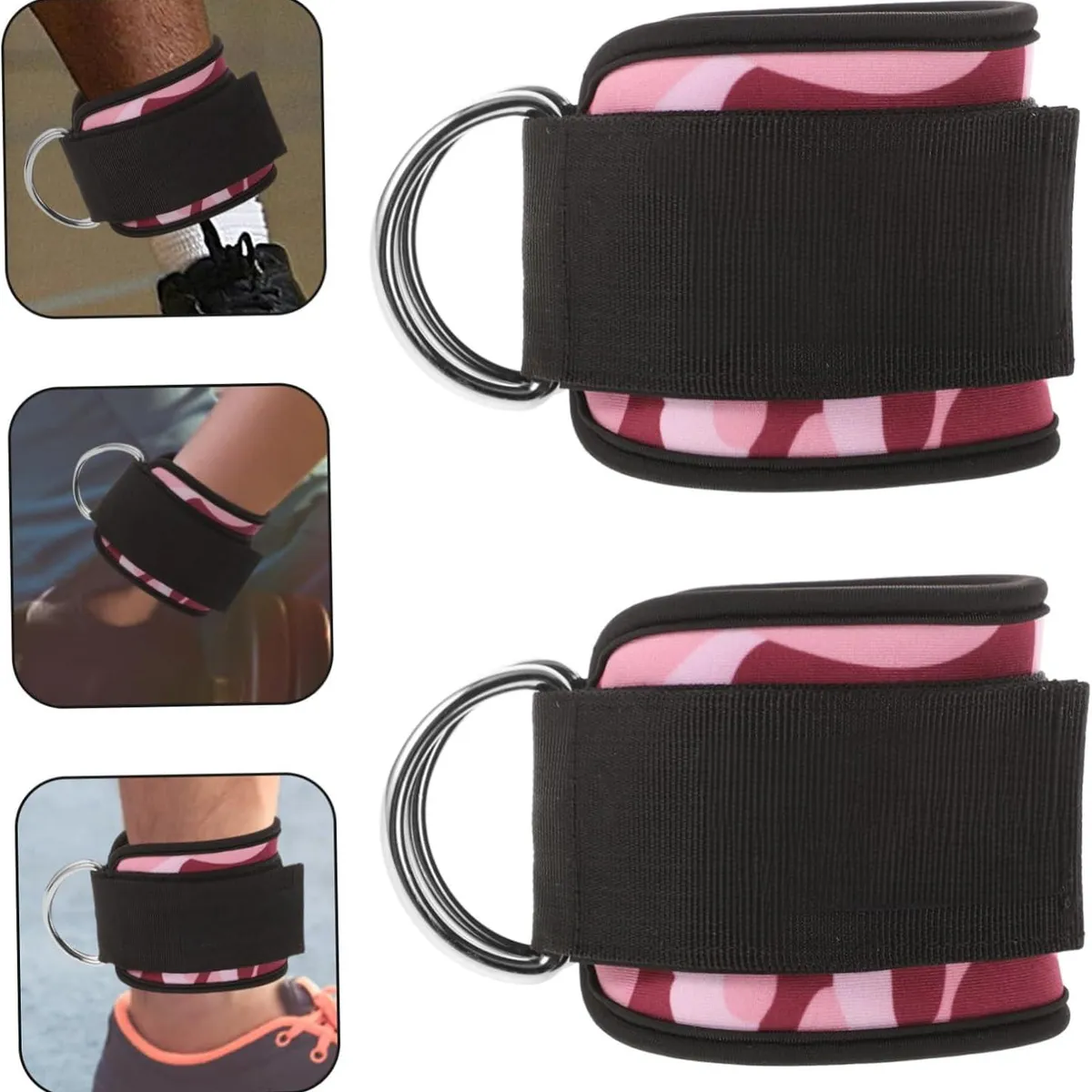 ATURE - Par Tobilleras Polea Para Gimnasio Gym Pesas Gluteos Pierna