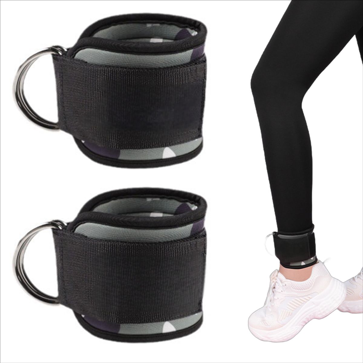 ATURE - Par Tobilleras Polea Para Gimnasio Gym Pesas Gluteos Pierna