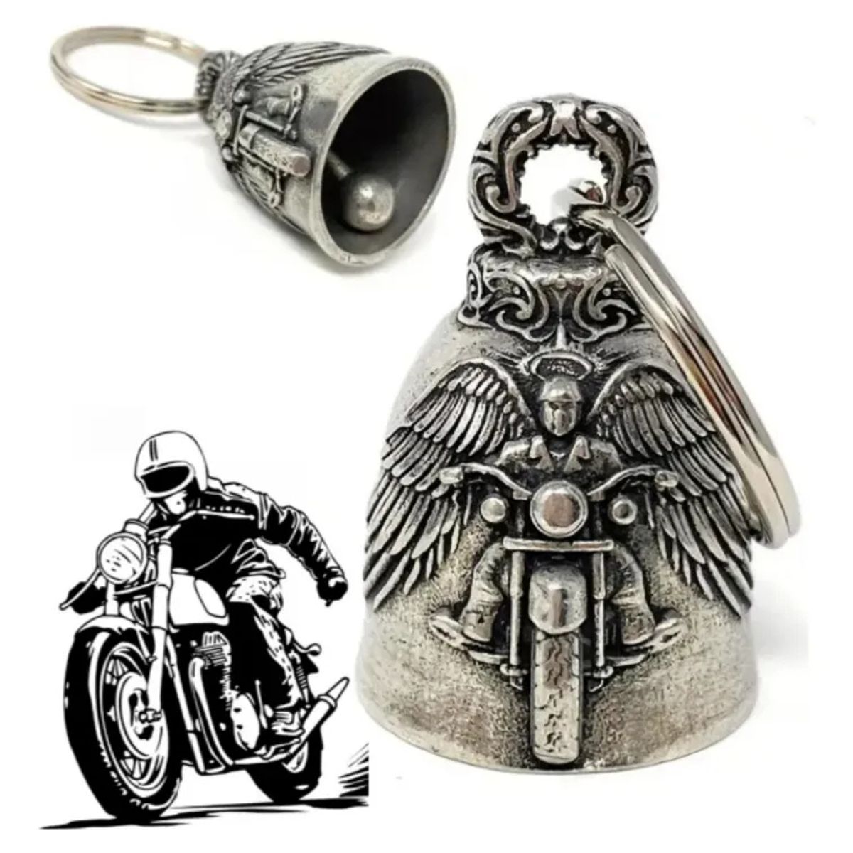 KUANGYE - Amuleto Protección Campana Moto Biker Guardián Bell Regalo