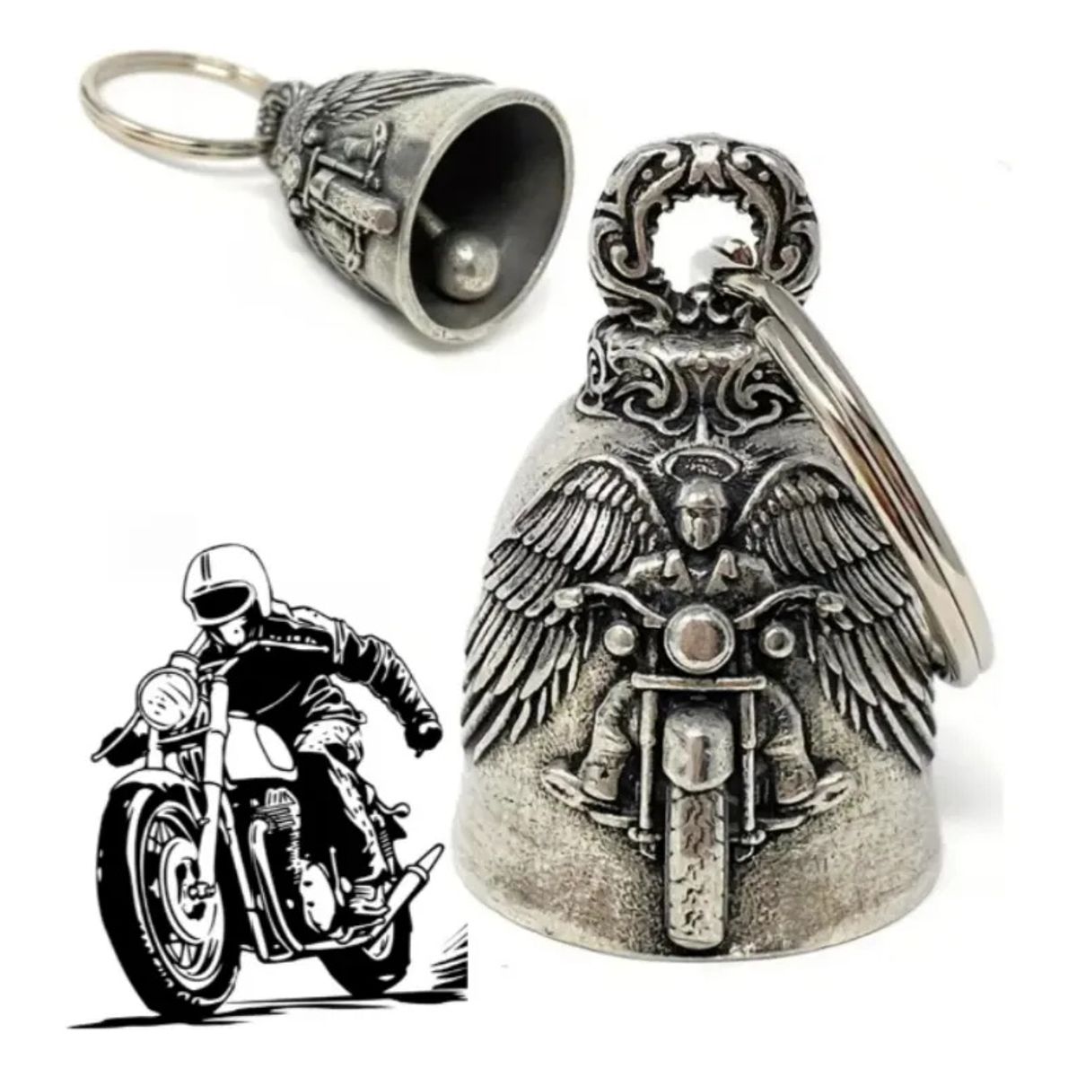 KUANGYE - Amuleto Protección Campana Moto Biker Guardián Bell Regalo