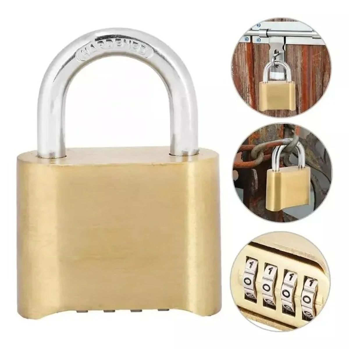 GENERICO - Candado Clave Inoxidable 4 Dígitos Exterior Waterproof