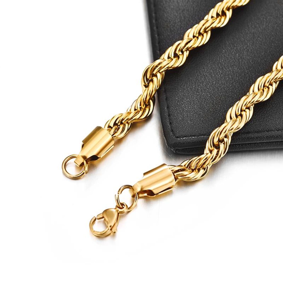 GENERICO - Set Cadena + Pulsera Torbillon Acero Inoxidable 4mm Collar