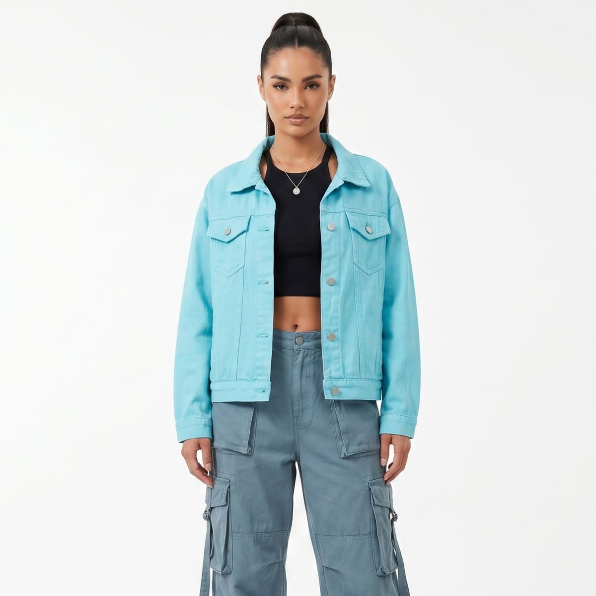 D'JOE - Chaqueta Mezclilla Oversize Mujer Rumania
