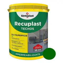 SINTEPLAST - Pintura Para Techos Impermeable Verde 4Lts