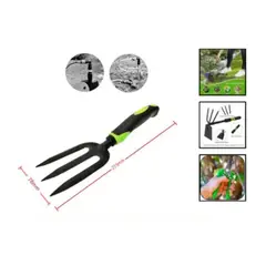 GENERICO - Rastrillo De Jardineria Acero Inoxidable 3 Puntas