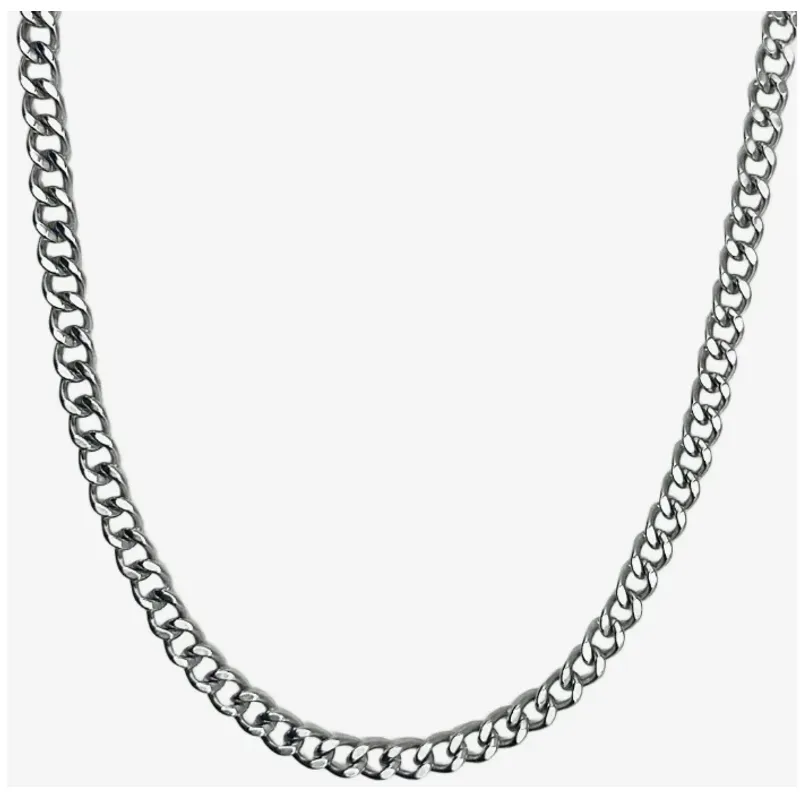 GENERICO - Collar Cadena Cubana Hombre Acero Inoxidable Grumet Moda