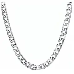 GENERICO - Collar Cadena Cubana Hombre Acero Inoxidable Grumet Moda