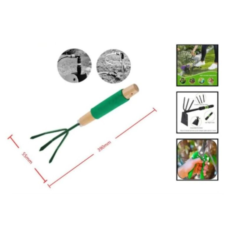 GENERICO - Rastrillo Para Cesped Jardineria 5,5 X 39 Cm 3 Garras