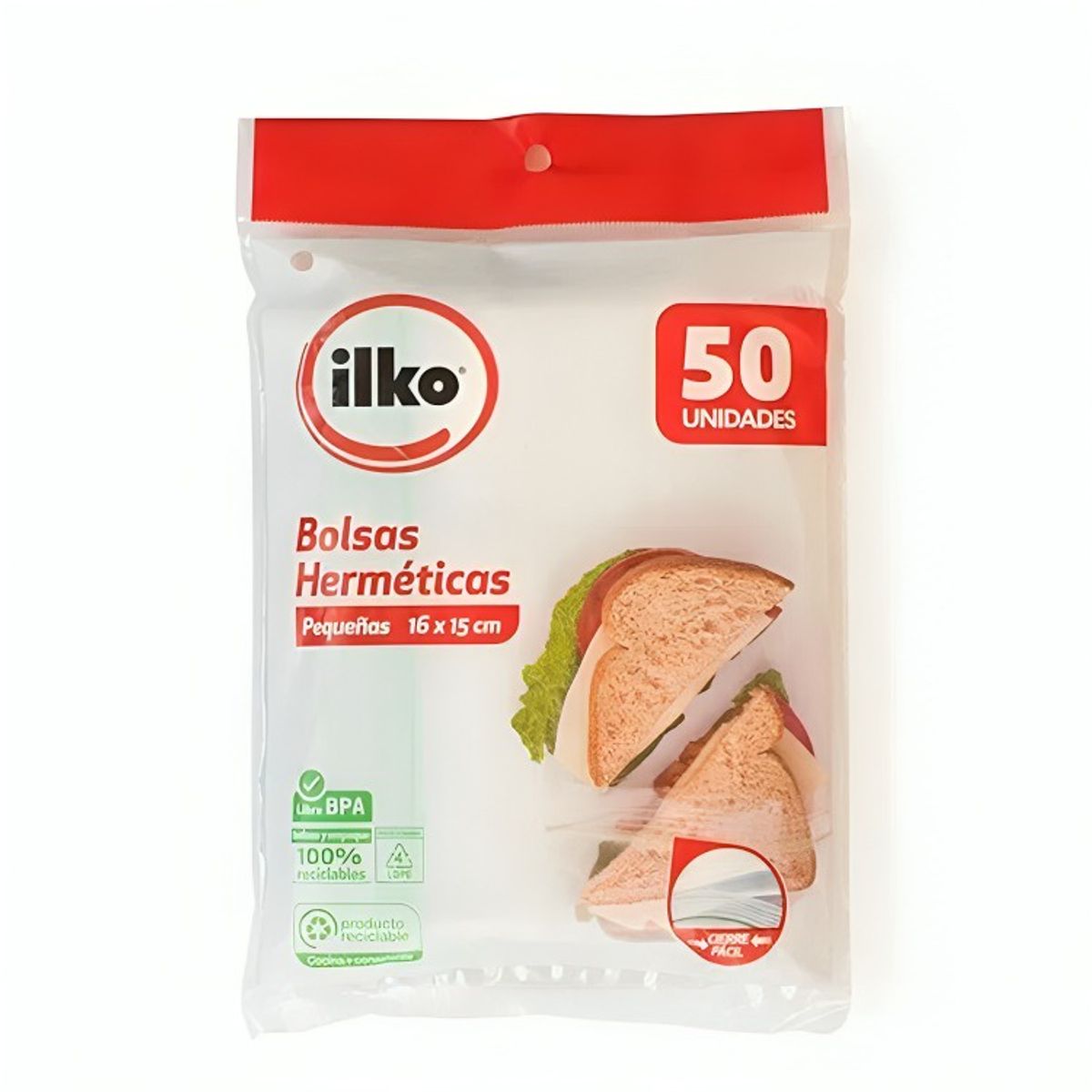 ILKO - Bolsa Hermética Pequeña 16×15 50Un