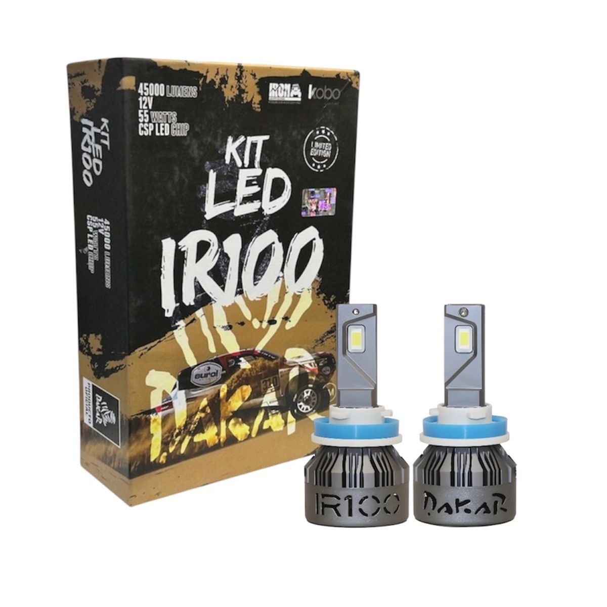 KOBO - Kit Ampolletas Turbo Led Canbus H11 45000lm Dakar Ir100