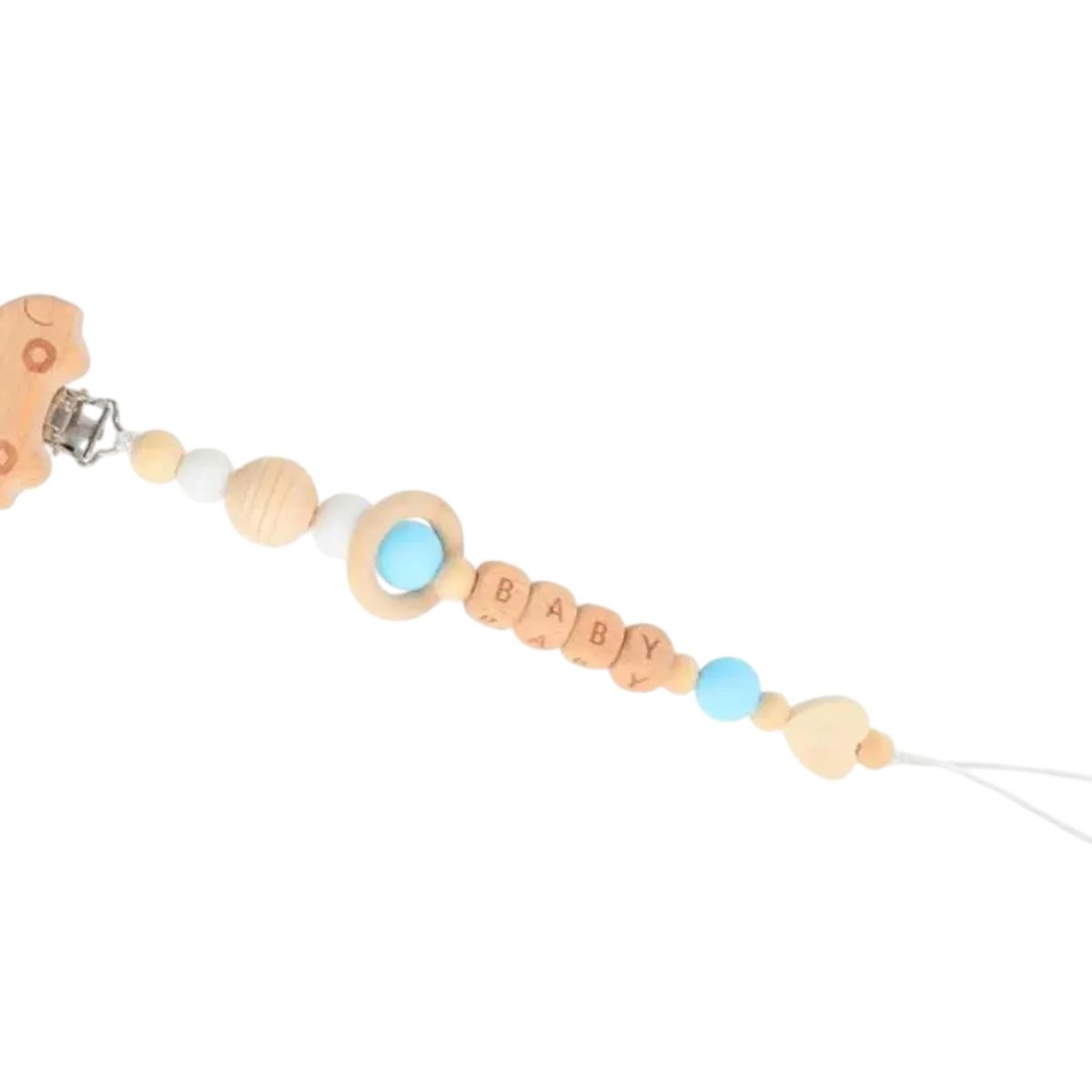 GENERICO - Portachupetes De Silicona Y Madera