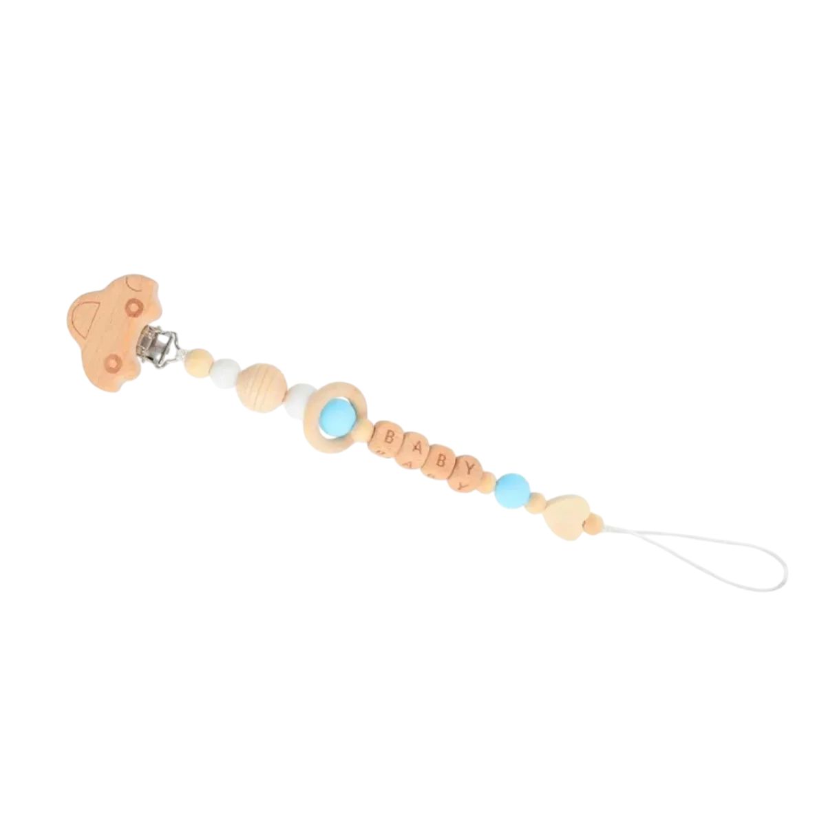 GENERICO - Portachupetes De Silicona Y Madera