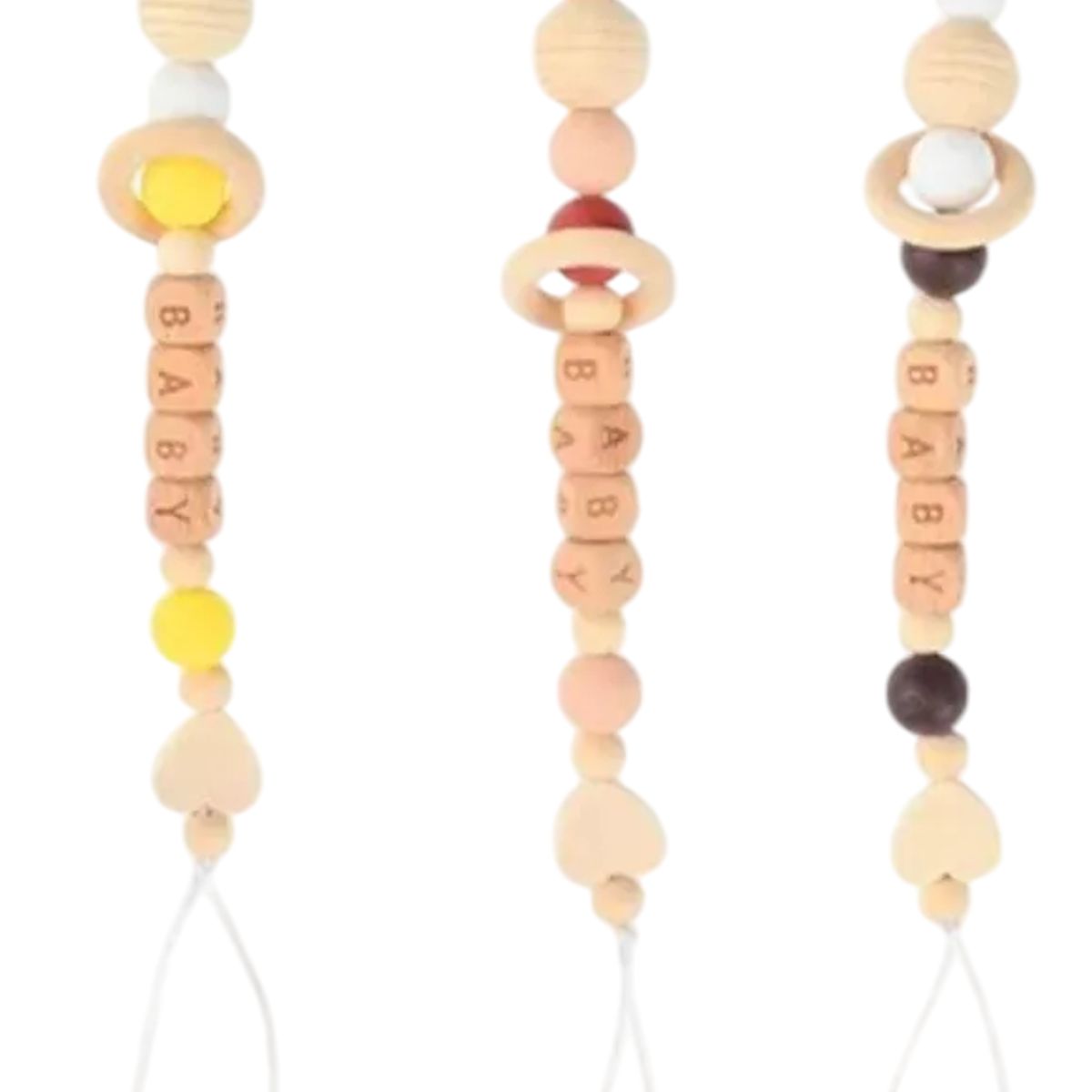 GENERICO - Portachupetes De Silicona Y Madera