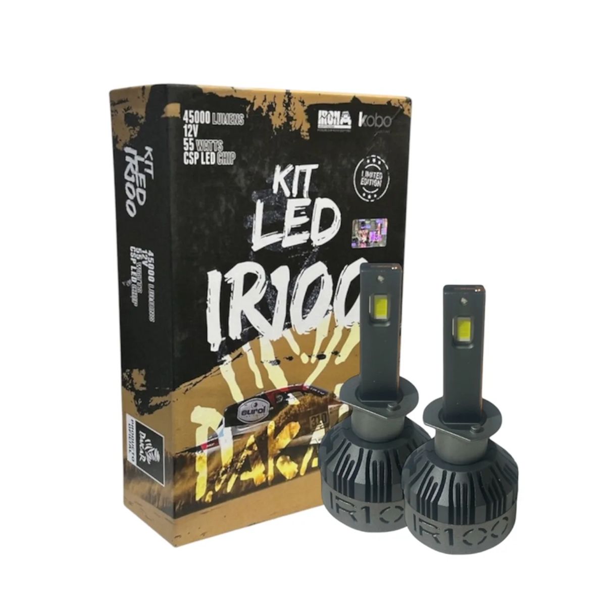 KOBO - Kit Ampolletas Turbo Led Canbus H1 45000lm Dakar Ir100