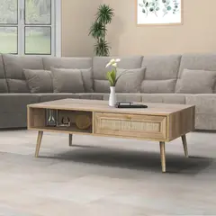 PANDALINO - Mesa Centro Marshall - Rattan y Madera - Estilo Natural