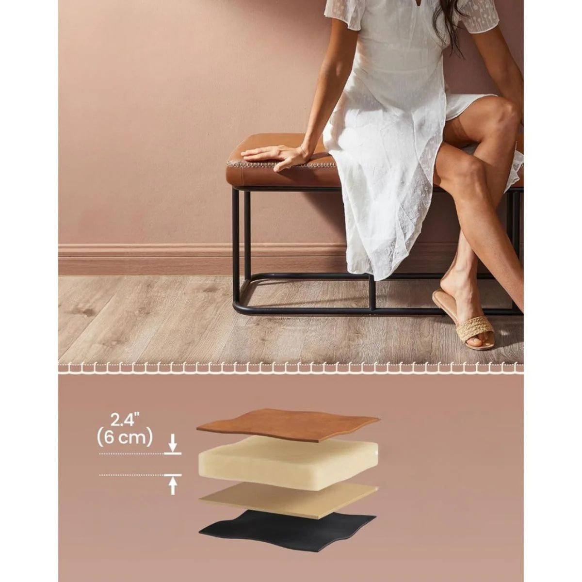 PANDALINO - Banqueta Montgomery - Ecocuero Café