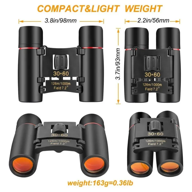 GENERICO - Binocular 30x60 Mini Binoculares Profesionales Prismáticos Color Negro