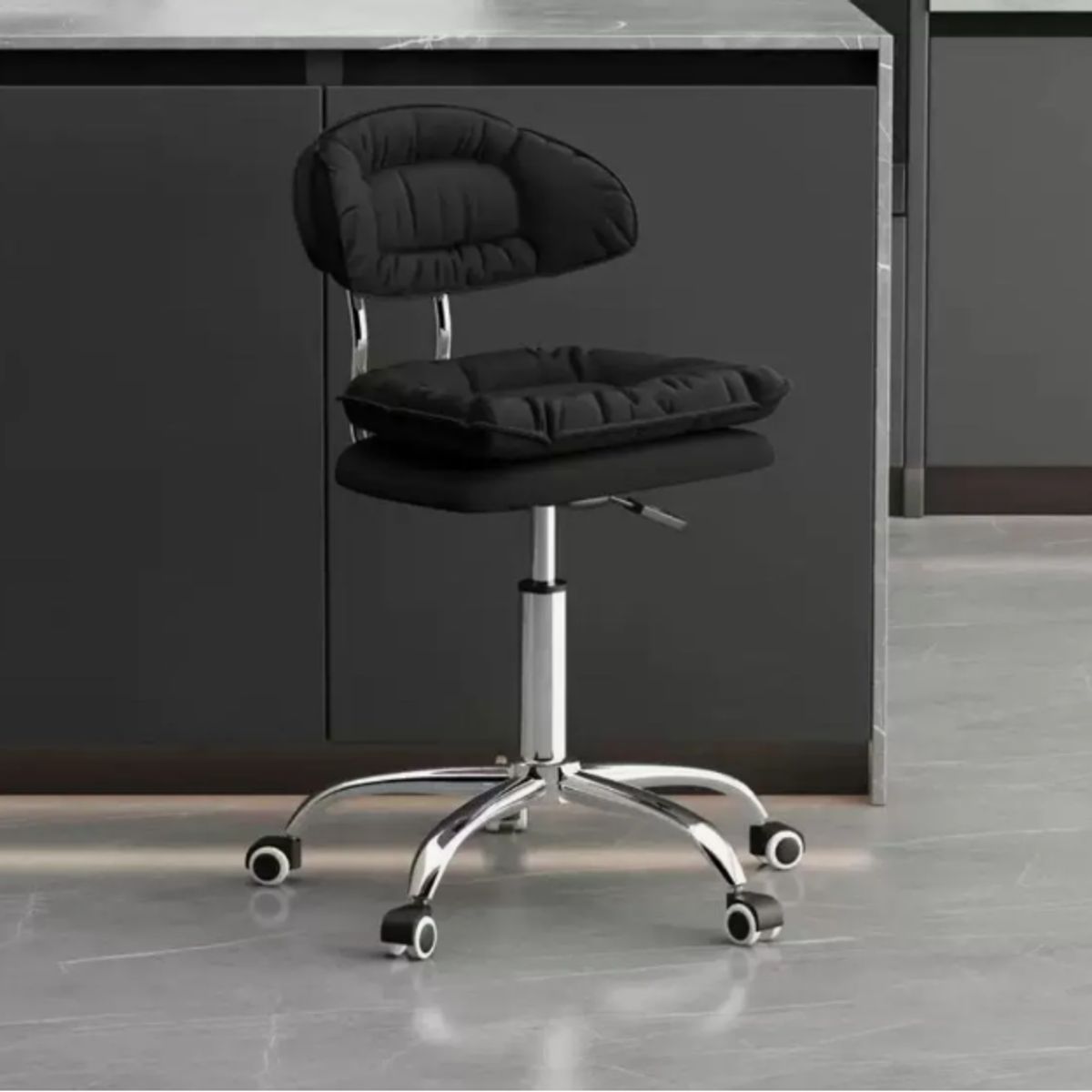 GENERICO - Silla De Escritorio Acolchada Altura Regulable Negro yz-01a