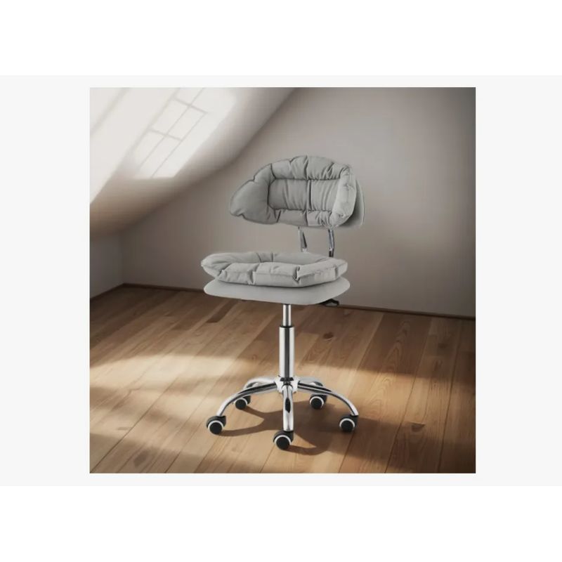 GENERICO - Silla De Escritorio Acolchada Altura Regulable Gris claro yz-01c
