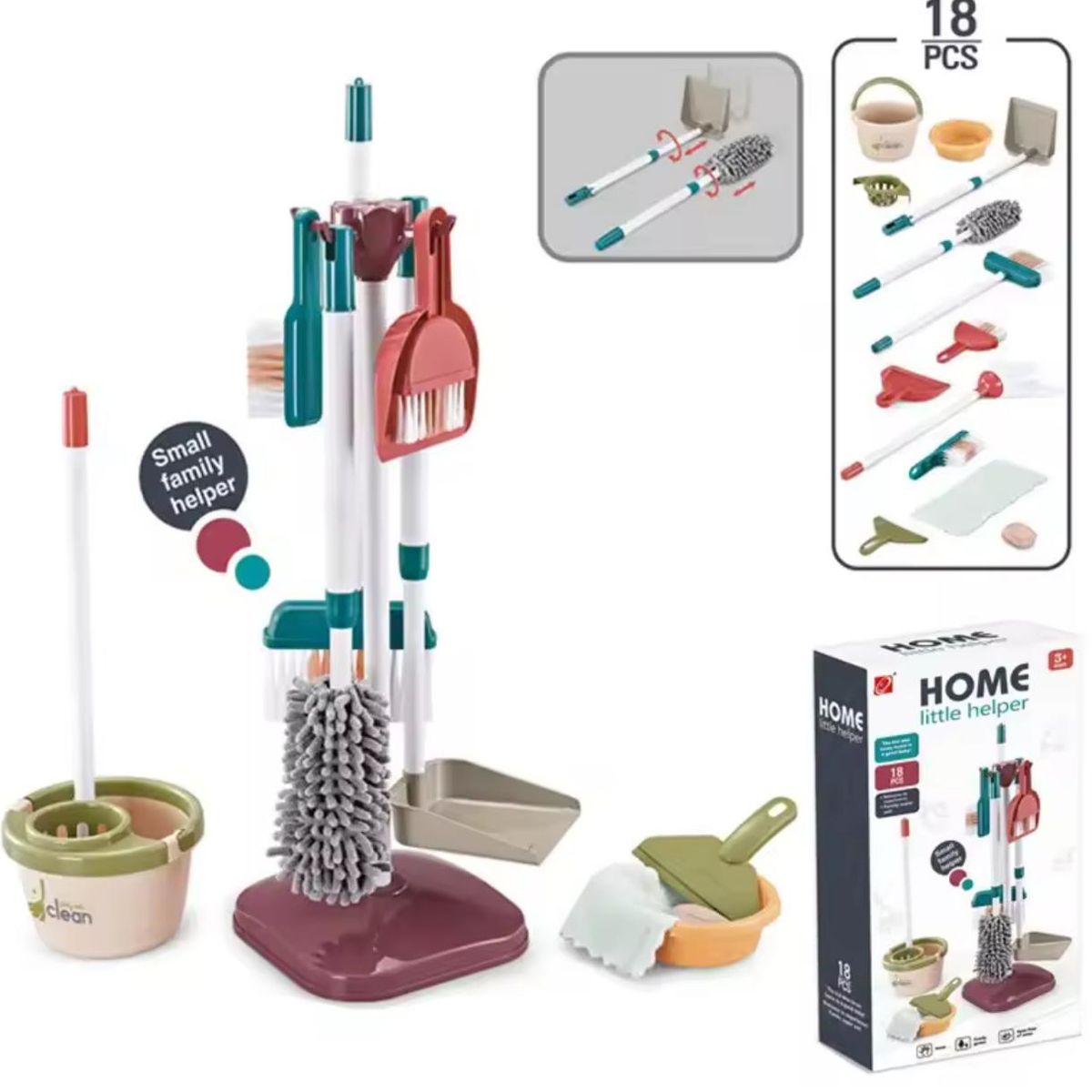 GENERICO - Juguete Set De Limpieza Kit De Aseo Didáctico Para Niños 18P