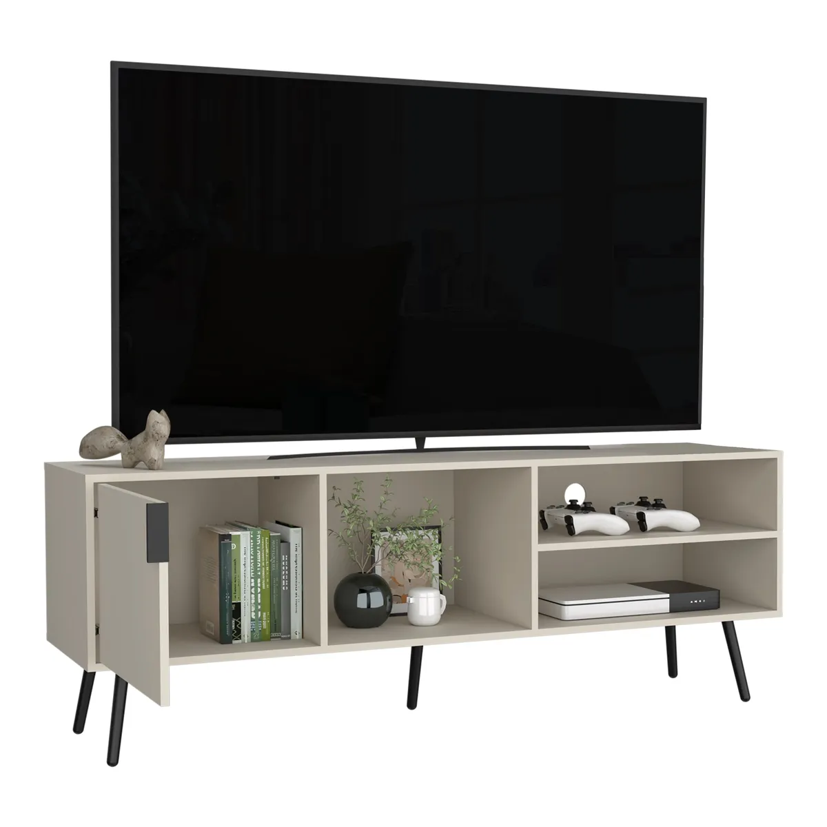 TUHOME - Rack TV 65 Vulcan 1 Puerta Abatible Capri