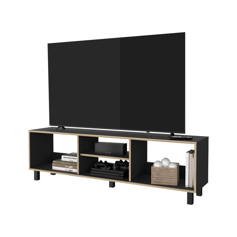 TUHOME - Rack TV 70 160X475X35 Cm Negro Y Duna