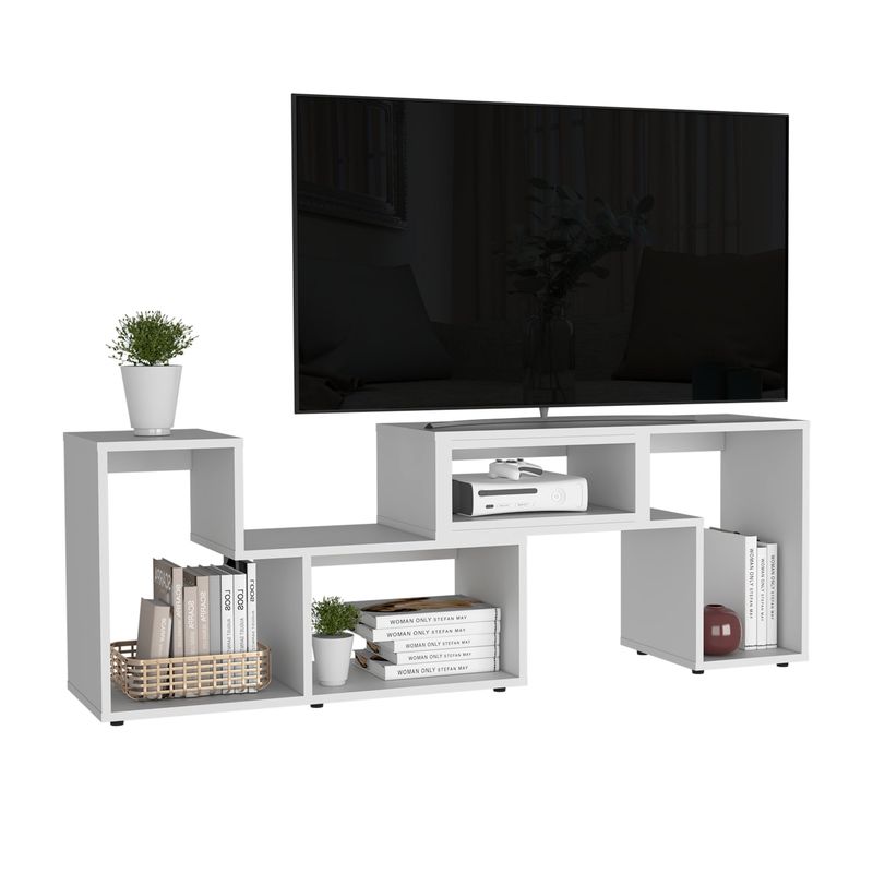 TUHOME - Rack TV 40 Extensible 120-160 Cm Beijing Blanco