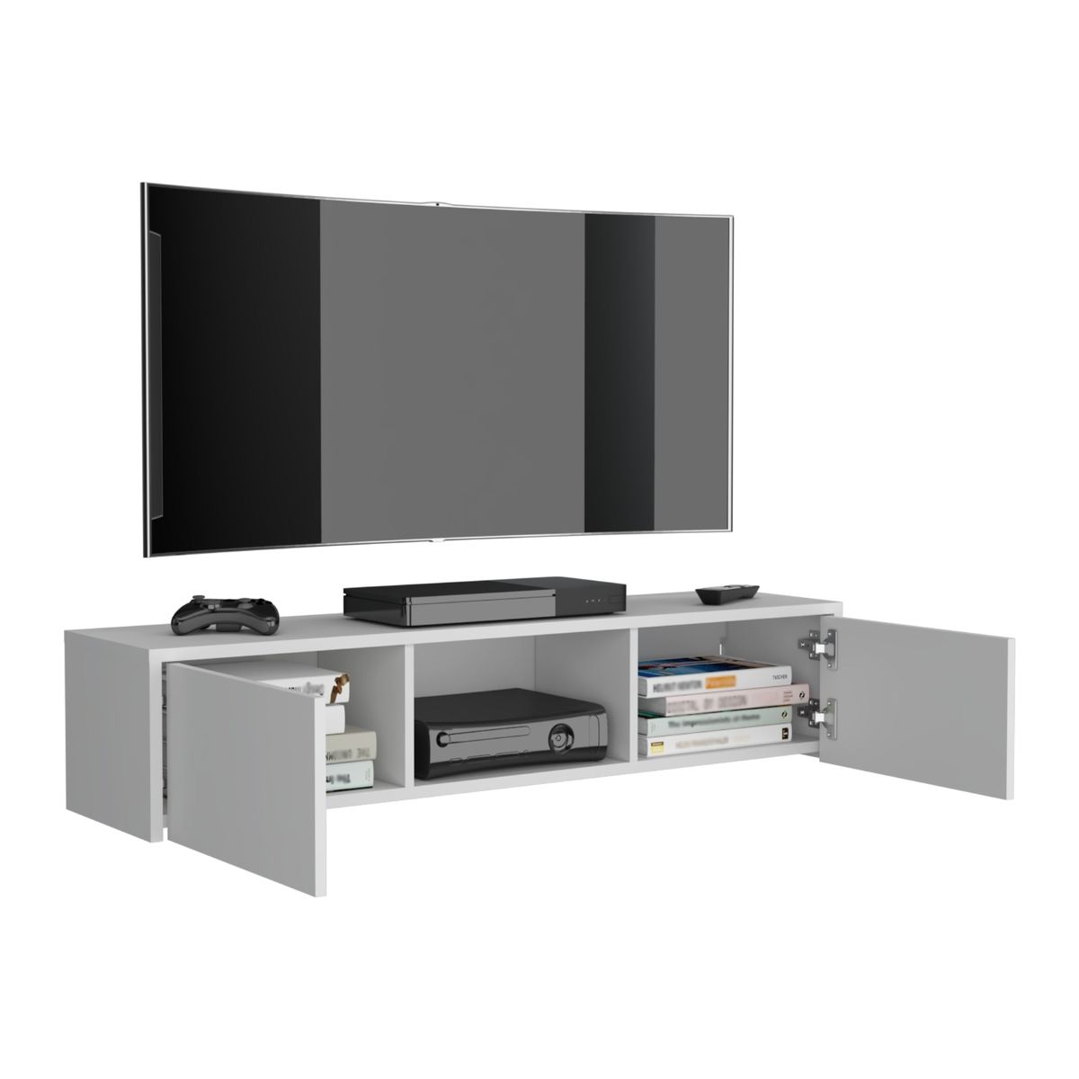 TUHOME - Panel TV 49 Glen 2 Puertas Blanco