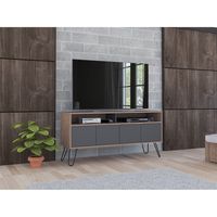 Rack TV 55 Vassel Miel Y Plomo 4 Puertas 60x123X38 Cm