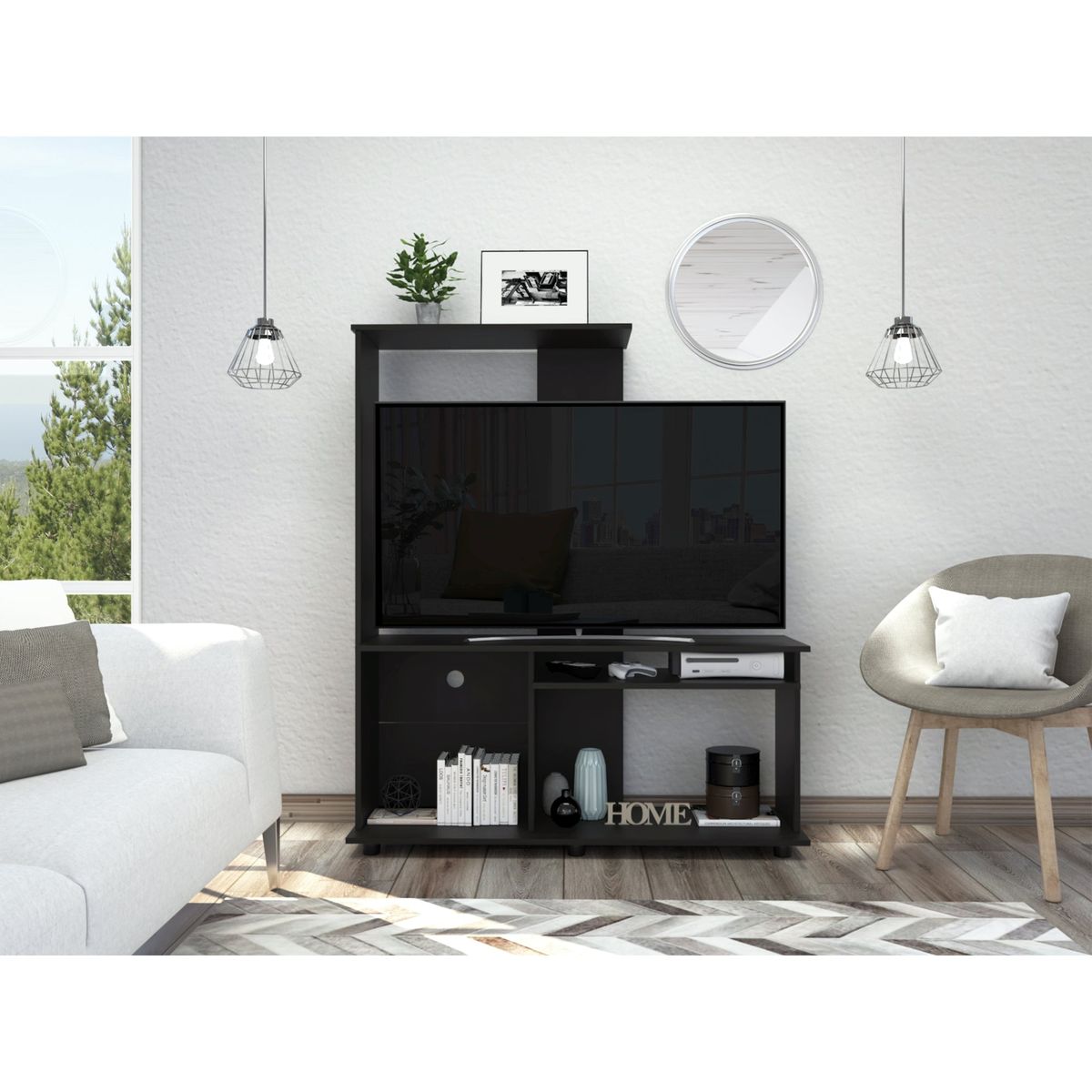 TUHOME - Estante 50" Con 5 Repisas Fm-005N - Negro