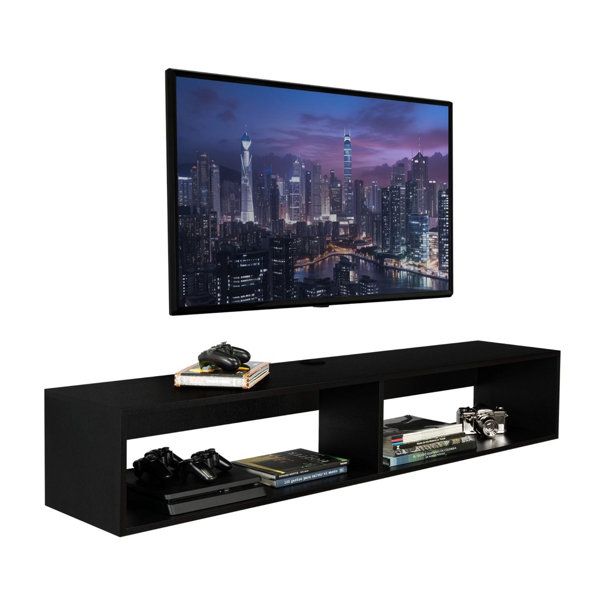 TUHOME - Panel TV 60 R-150 Flotante Wengue 265X150X32 Cm