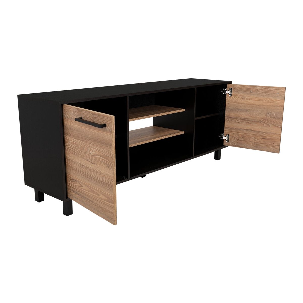 TUHOME - Rack TV 65 Kaia Wengue Y Miel 61X1555X388 Cm