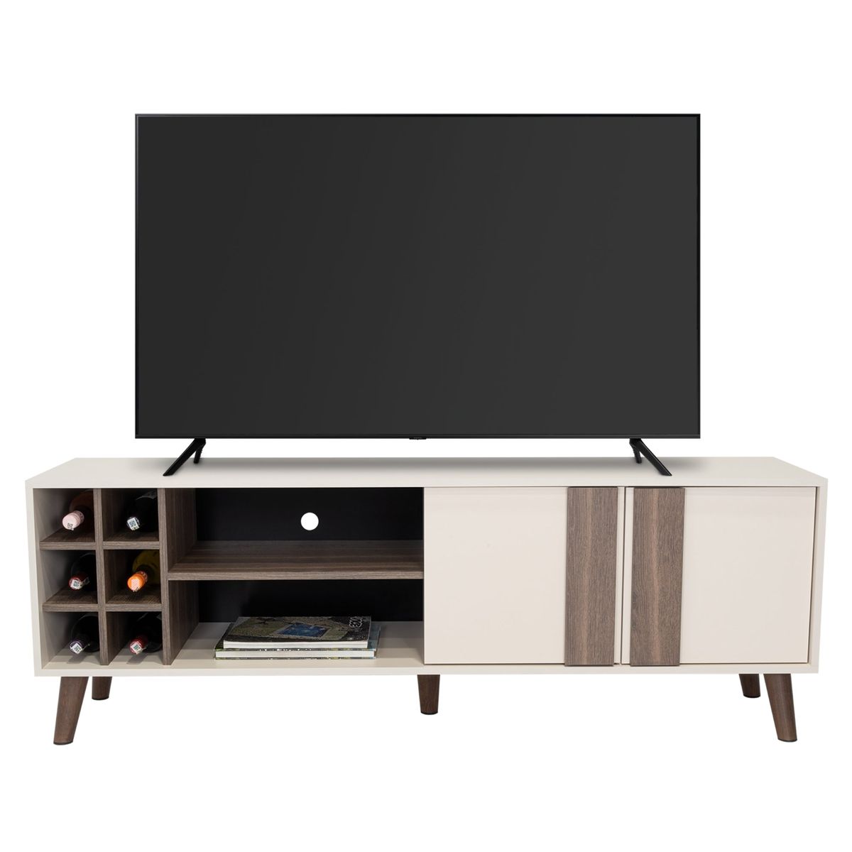 TUHOME - Rack TV 65 Lane Con 6 Botelleros Capri Y Milan
