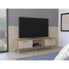 TUHOME - Rack TV 65 Vance 2 Puertas 160X43X35 Cm Fresno Y Capri