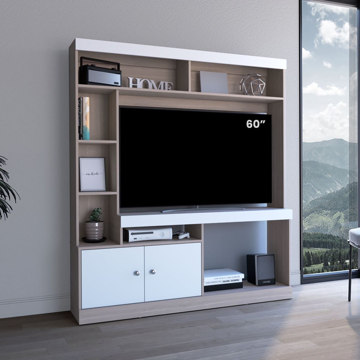 TUHOME - Estante TV 65 Dante Bardolino Y Blanco 1806X180X303 Cm