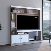 Estante TV 65 Dante Bardolino Y Blanco 1806X180X303 Cm