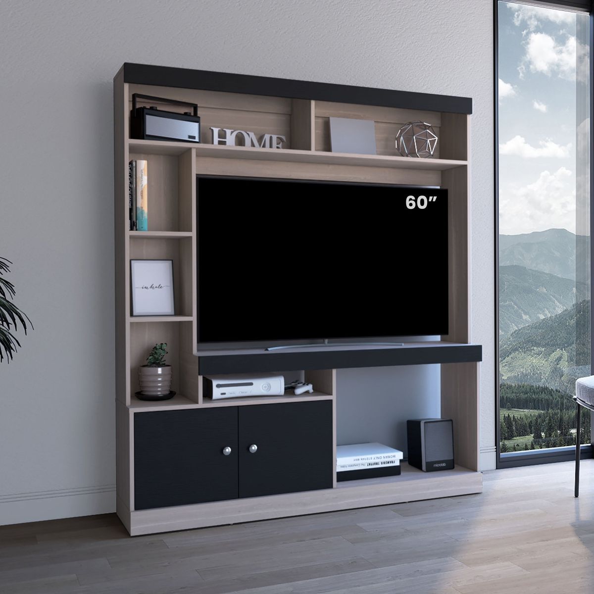 TUHOME - Estante TV 65 Dante Bardolino Y Wengue 1806X180X303 Cm