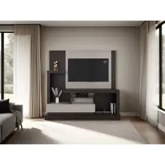 TUHOME - Estante TV 55 Alcaceres 1 Puerta 180X1722X415 Cm Nogal Y Miel