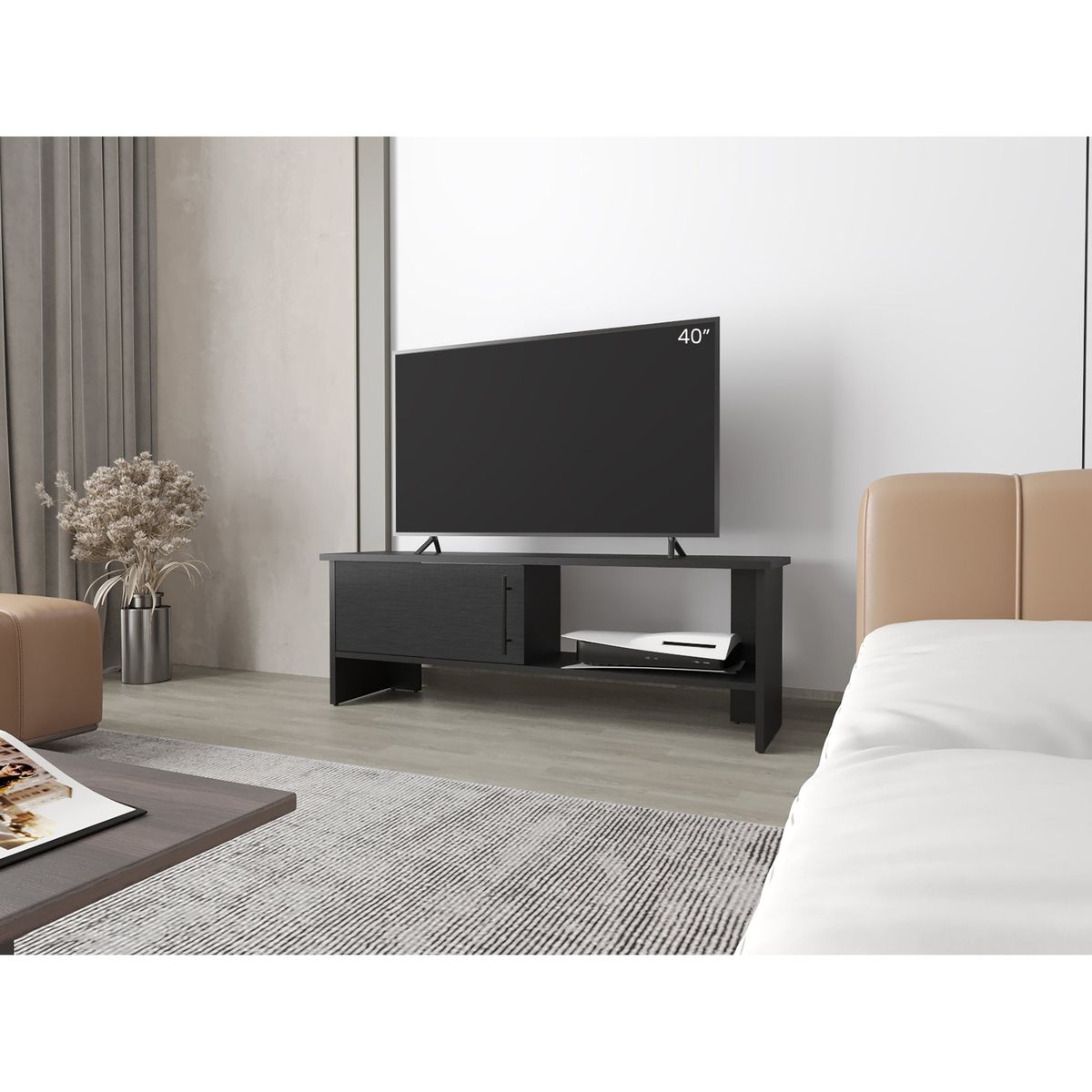 TUHOME - Rack TV 65 Navia 1 Puerta 422X1203X311 Cm Wengue