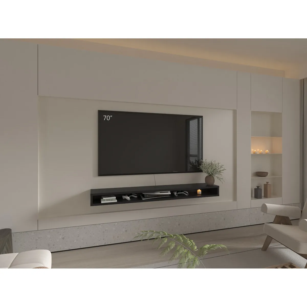 TUHOME - Panel TV 75 Luft 180X15X296 Cm Wengue