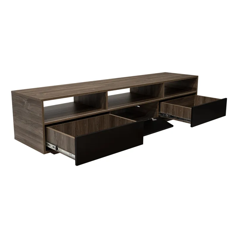 TUHOME - Rack TV 90 Bellagio Siena Y Wengue 50X210X50 Cm