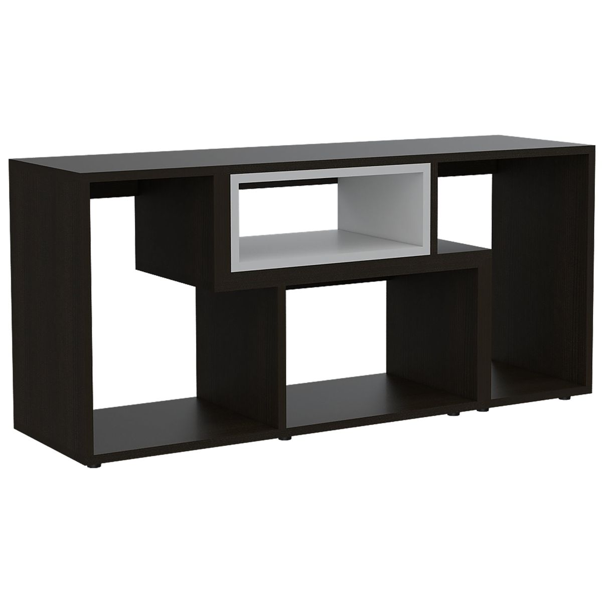 TUHOME - Rack TV 40 Extensible 120-160 Cm Wengue Y Blanco