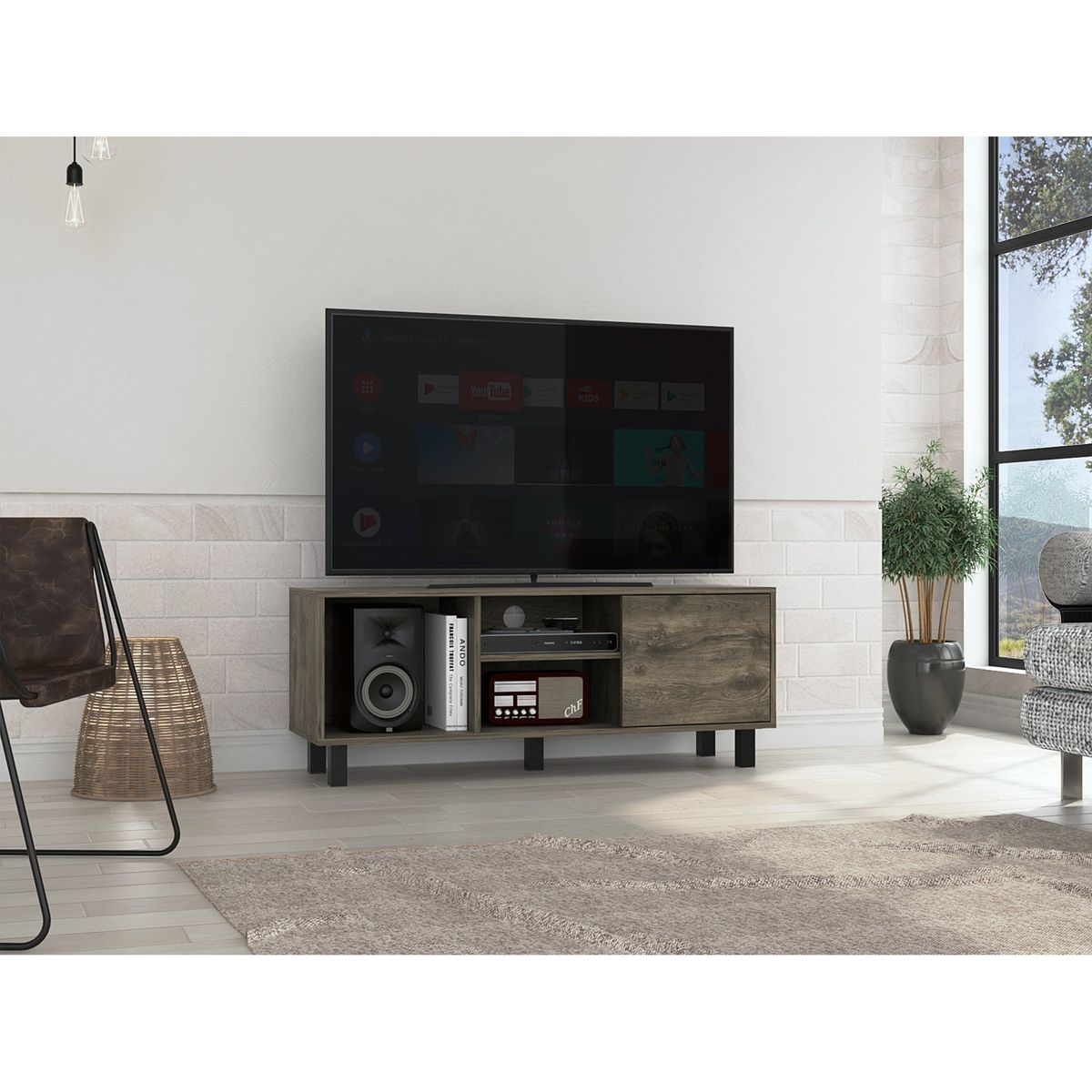 TUHOME - Rack TV 45 Soho Bellota 1 Puerta 45X115X35 Cm