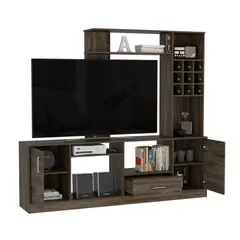 TUHOME - Estante TV 60" Bar Incluido Fm-001O - Cafe Oscuro