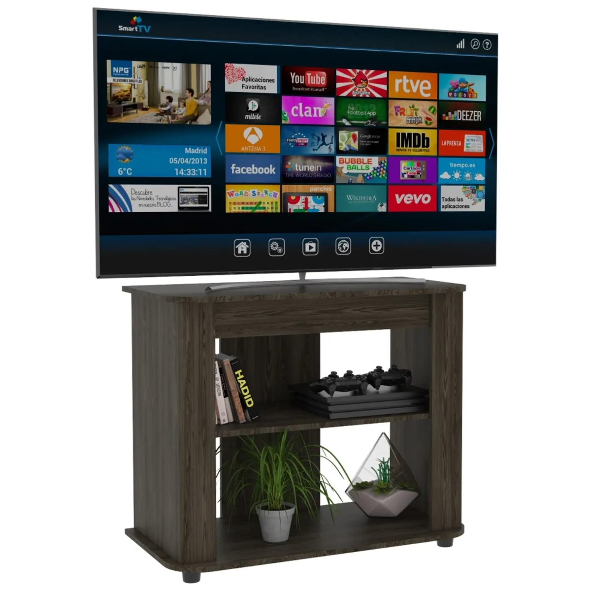 TUHOME - Rack TV 40 Maori Coñac 75X90X45 Cm