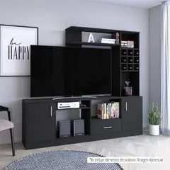 TUHOME - Estante Bar TV 60 9 Botelleros Kava Wengue 1807X200X376 Cm