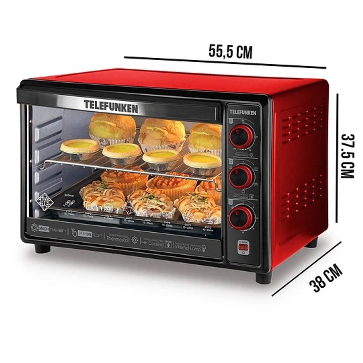 TELEFUNKEN - Horno De Mesa Electrico Telefunken E650c 2300w 60l